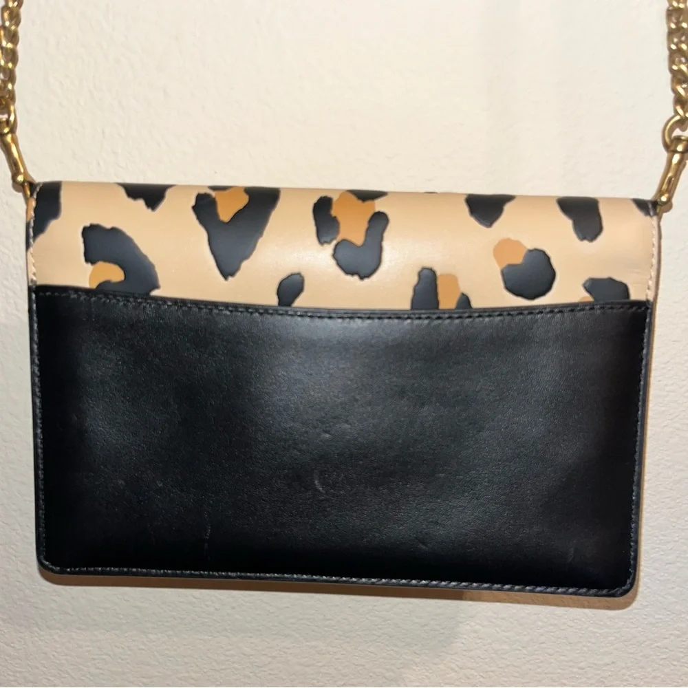 Coach Callie Foldover‎ Chain Clutch Leopard Print